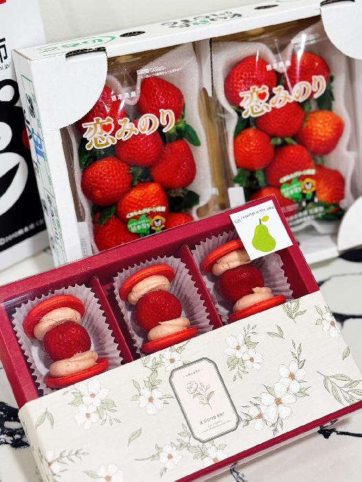 日本愛心草莓馬卡龍+草莓禮盒【優惠組】
